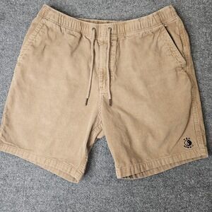 T & C Town And Country Corduroy Shorts Drawstring Size 32 Tan Surf Hawaii